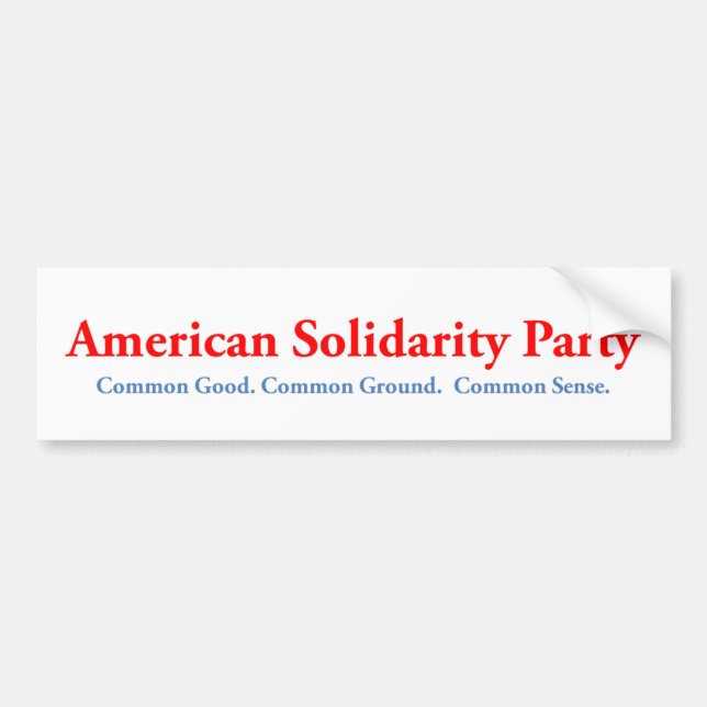 Bildekal för amerikansolidaritetparty (Framsidan)