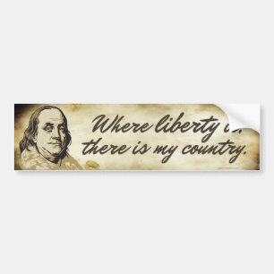 Bildekal för Ben Franklin frihetcitationstecken