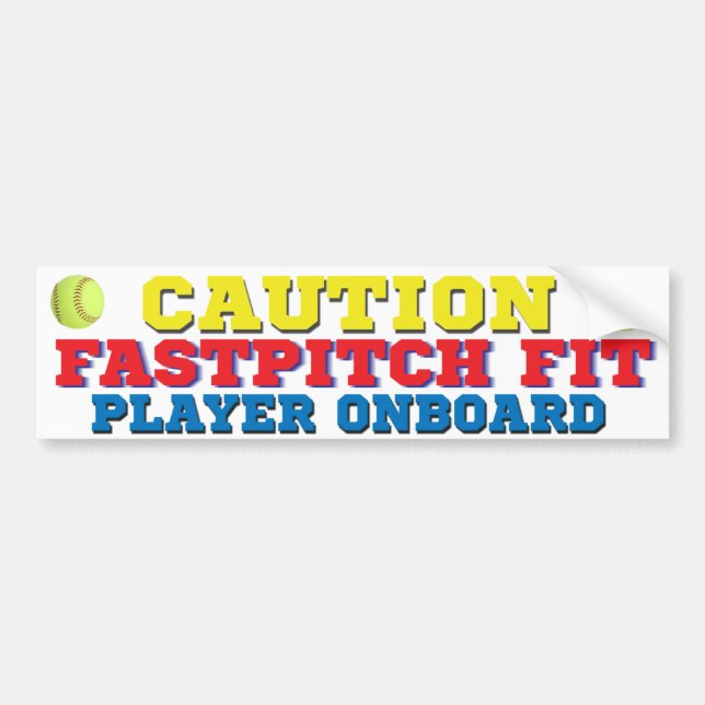 Bildekal för FastPitch färdig spelare ombord (Framsidan)