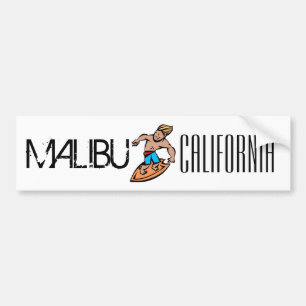 Bildekal för Malibu Kalifornien surfaretecknad