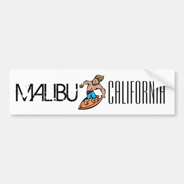 Bildekal för Malibu Kalifornien surfaretecknad (Framsidan)