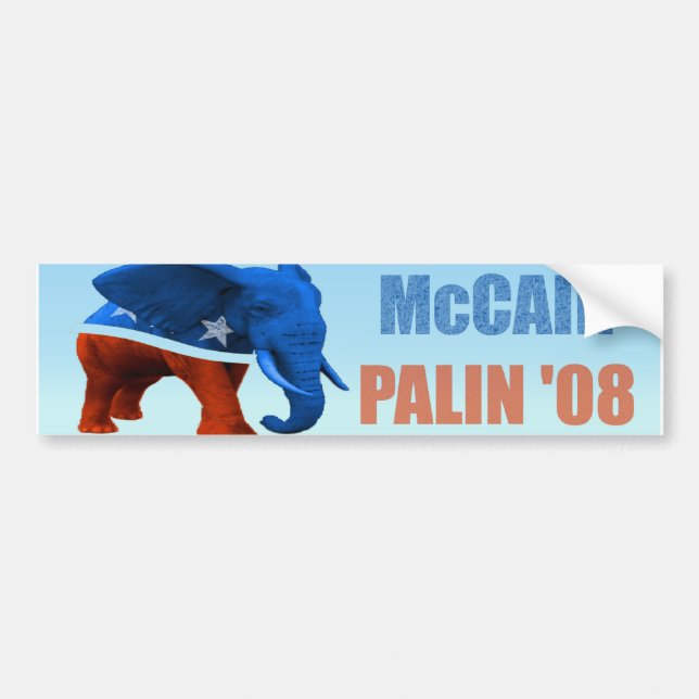 Bildekal för McCain Palin republikansk logotypbil (Framsidan)