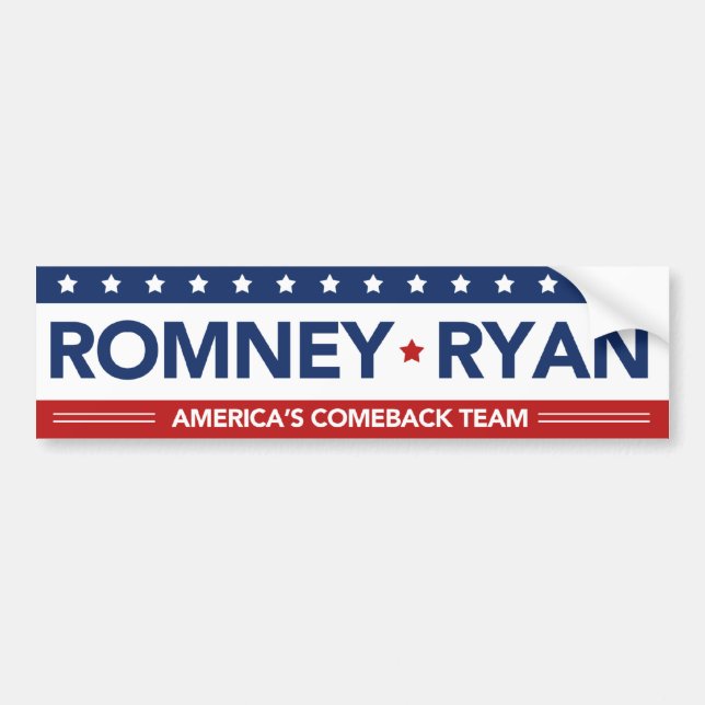Bildekal för Romney Ryan Americas återkomstlag (Framsidan)