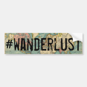 Bildekal för Wanderlustvintagekarta