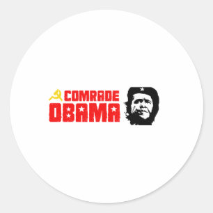 Bildekal - kamrat Obama röd Runt Klistermärke