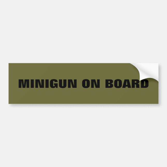 Bildekal med MINIGUN OMBORD (Framsidan)