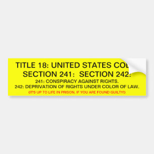 Bildekal med titel 18: USC: 241 242