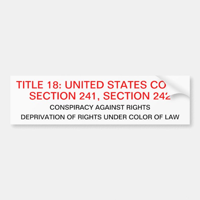 Bildekal med titeln 18 USC 241.242 (Framsidan)