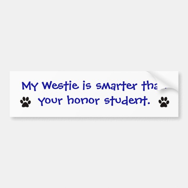 Bildekal - min Westie är mer smart (Framsidan)