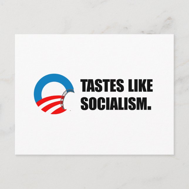 Bildekal mot Barack Obama - Smak som socialism Vykort (Framsida)