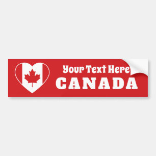 bildekalen Canada Kärlek anpassningsbar Bildekal