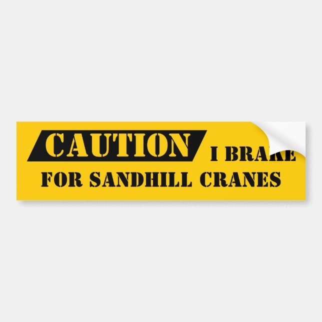 Bildekalet varnar mig bromsar för Sandhill kranar Bildekal (Framsidan)