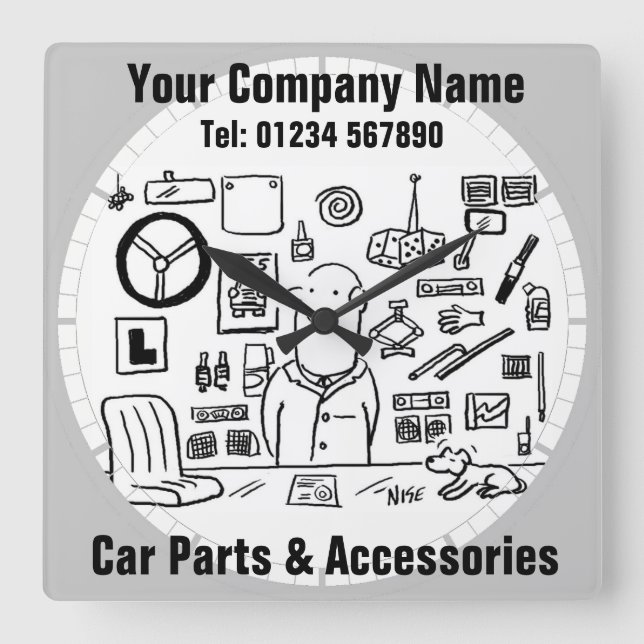 Bildelar och tillbehör fyrkantig klocka (Framsida)