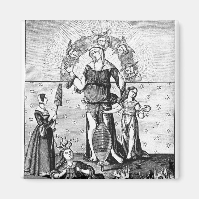 Bilden av Dame Astrology med de tre Magnet (Framsidan)
