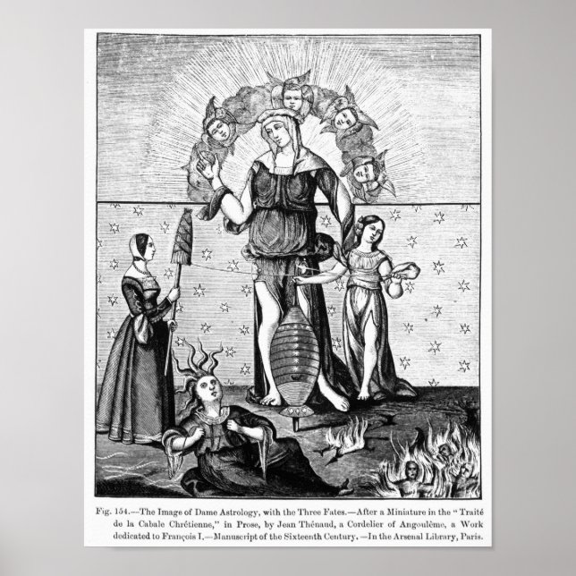 Bilden av Dame Astrology med de tre Poster (Framsidan)