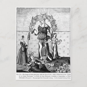 Bilden av Dame Astrology med de tre Vykort