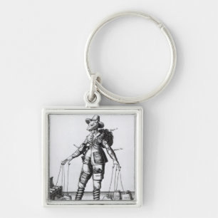 Bilden av Pattenty', c.1641-50 Fyrkantig Silverfärgad Nyckelring