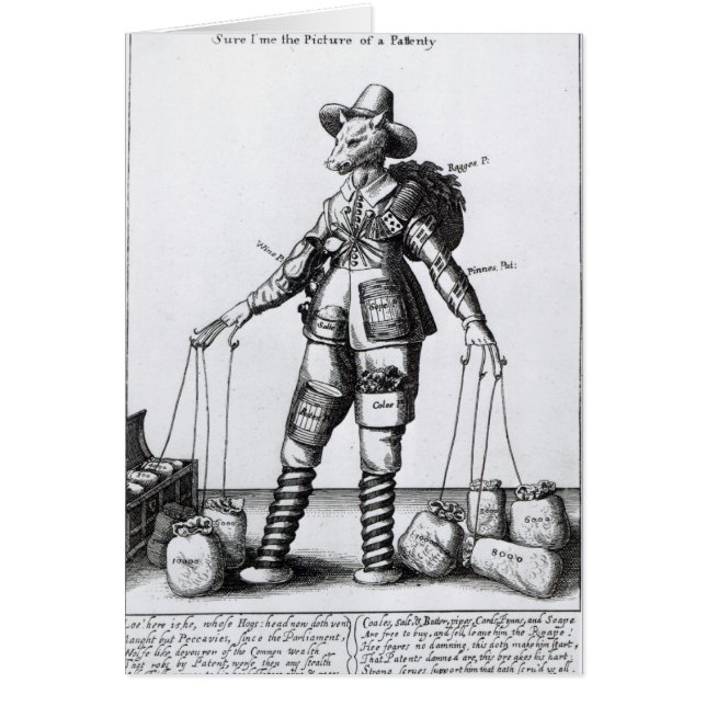 Bilden av Pattenty', c.1641-50 Hälsningskort (Framsidan)