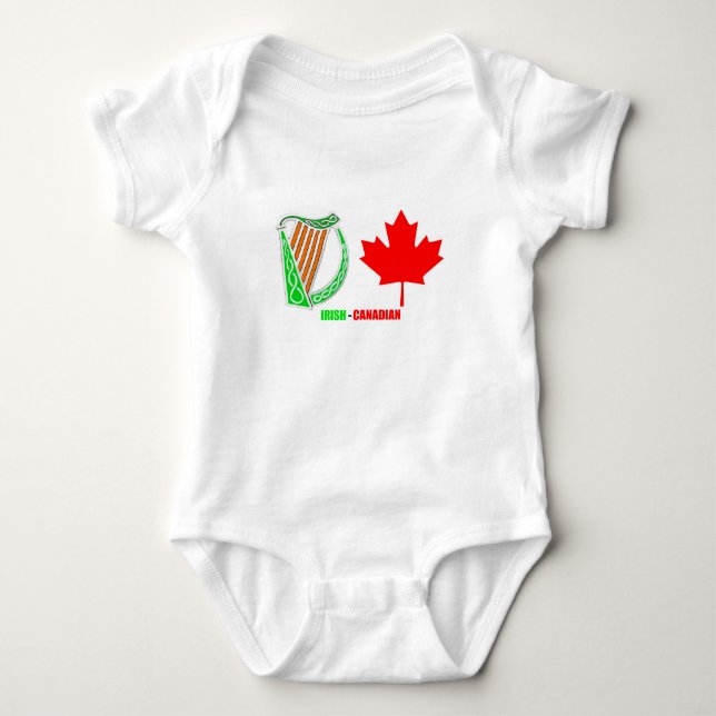 Bilden Baby-Jersey-Bodykostyma-White, irländsk-kan Tee Shirt (Framsida)