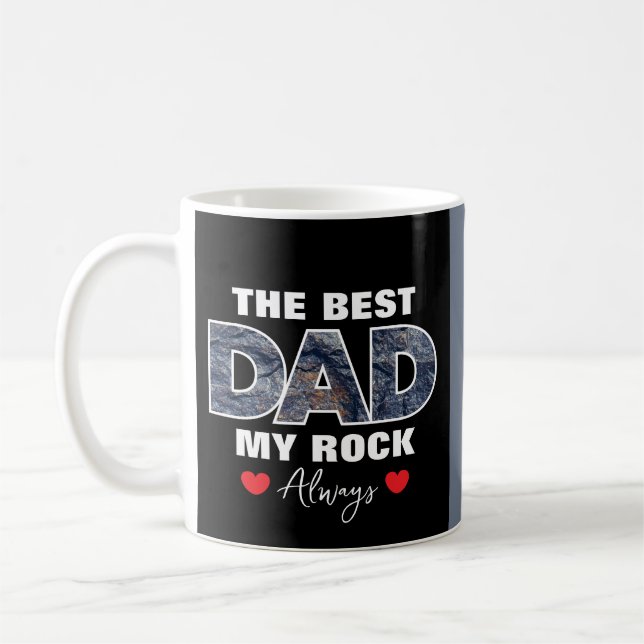 Bilden "Bästa Pappa Mitt Sten Kärlek Alltid" Kaffemugg (Vänster)