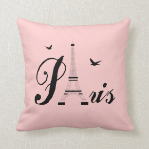 Bilden för svarten för Eiffel tornParis rosor Kudde