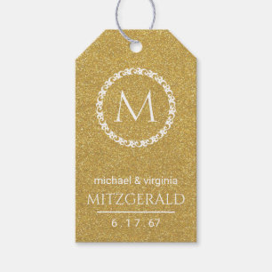 Bilden från guld Glitter 50 Bröllop-årsdagen Presentetikett