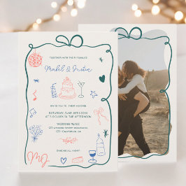 Bilden på menyfliksområdet Retro initialer illustr Inbjudningar