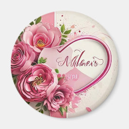 Bilden visar en livlig blå bröllopsfest magnet