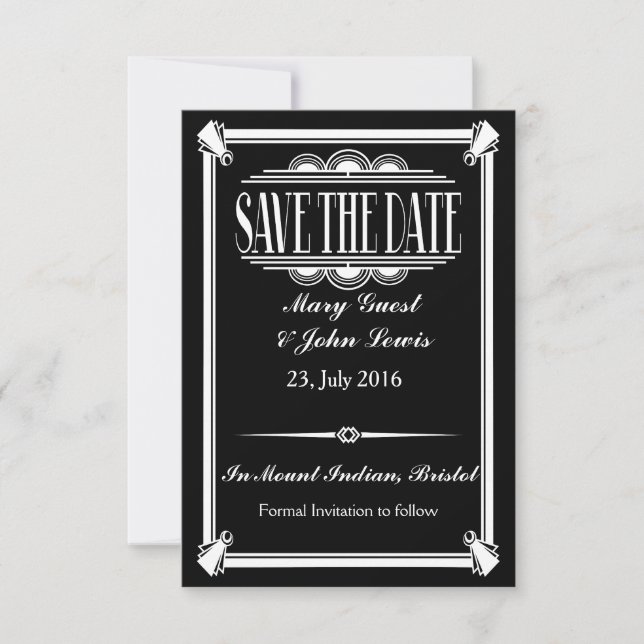 Bilder 20:s Art Deco Gatsby sparar datumet Spara Datumet (Framsida)