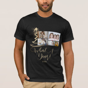 Bilder 5 för svart och tonad Guld Glitter Träd T Shirt