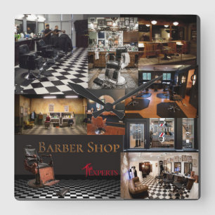 Bilder av barberaren shoppar fyrkantig klocka