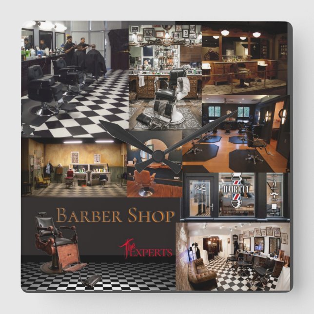 Bilder av barberaren shoppar fyrkantig klocka (Framsida)