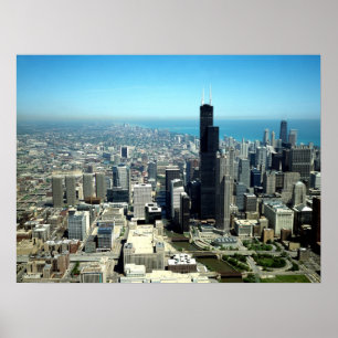Bilder av Chicago: Flygvyskylin Poster