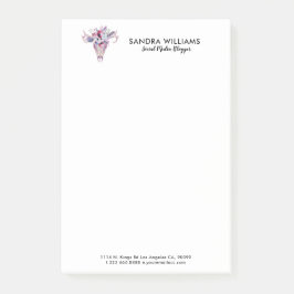 Bilder av färgstarka blommor i skallskalle post-it block