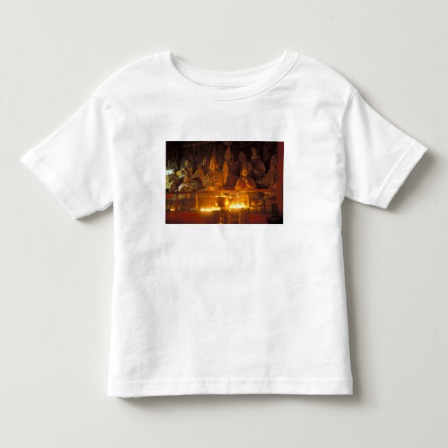 Bilder av lamas vid Sara-klostret, Lhasa, T-shirt (Framsida)
