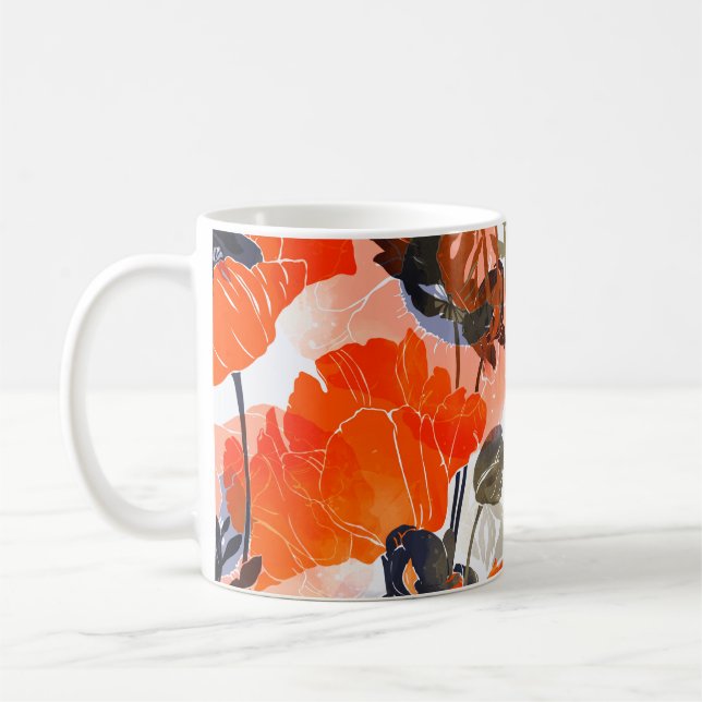 Bilder av ljusa opies: Sömlös konst Kaffemugg (Vänster)