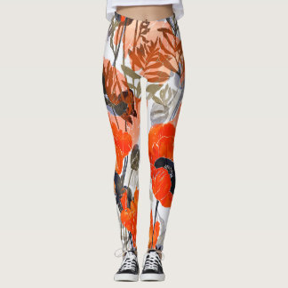 Bilder av ljusa opies: Sömlös konst Leggings