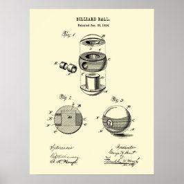 Bilder av patentväggen i Billiard boll, utskrift # Poster