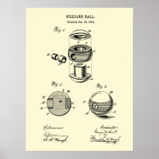 Bilder av patentväggen i Billiard boll, utskrift # Poster