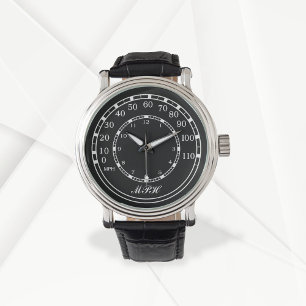 Bilder Classic Black MPH Speedometer Watch Armbandsur