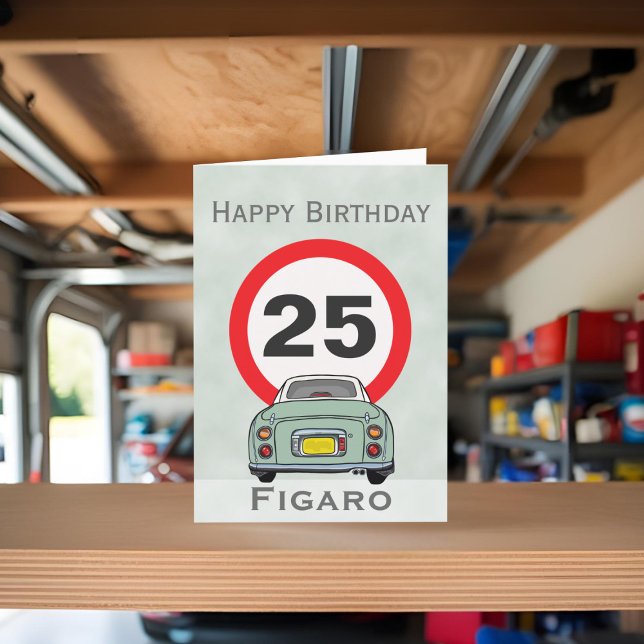 Bilder Emerald Grönt Figaro Bärgdagskort Kort (Happy birthday to your car! (or send it to your figaro loving friends))