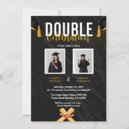 Bilder för Black Dubbla Firande Studentfest Inbjudningar