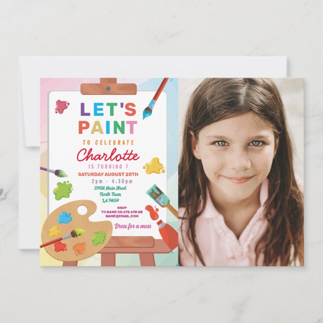 Bilder för målning av Party-målarfoton på Art Birt Inbjudningar (Framsida)