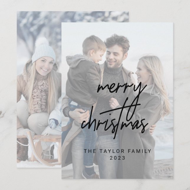 Bilder för Whimsical Black God jul 2-Lodrät Julkort (Fram/baksida)