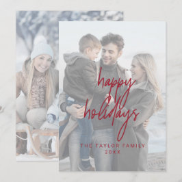 Bilder för Whimsical Red Glad helg 2-Lodrät Julkort