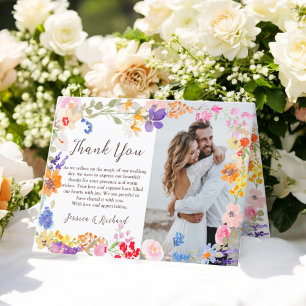 Bilder från bröllop i den moderna vår-trädgårdsnbl tack kort