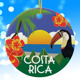Bilder från Costa Rica vintage stil Julgransprydnad Keramik