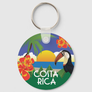 Bilder från Costa Rica vintage stil Nyckelring