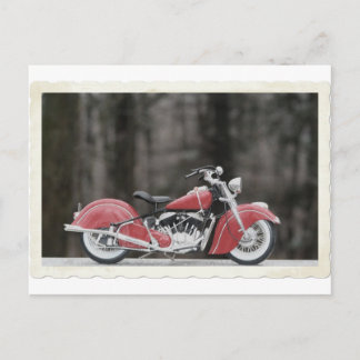 Bilder från den gamla motorcykeln färg vykort