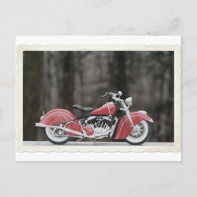 Bilder från den gamla motorcykeln färg vykort (Framsida)